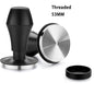 53mm threaded espresso tamper, ripple base coffee press, professional barista tool, black tamper with mat. (For social platforms: #ThreadedTamper #EspressoTools #HomeBarista #RippleBase #CoffeeGadgets)