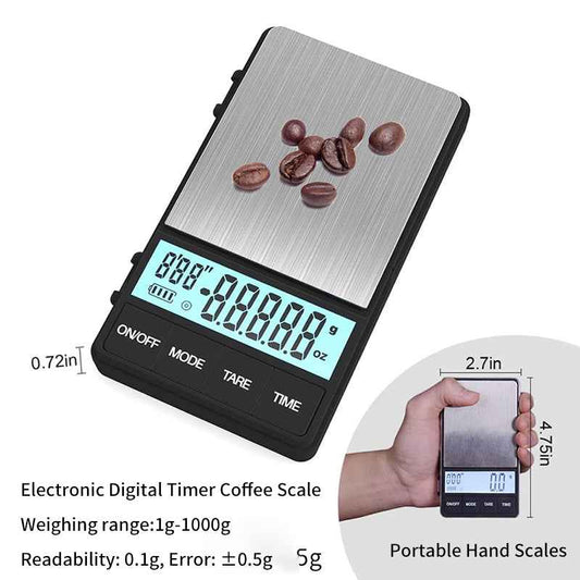 Portable Coffee Scale with Electronic Digital Timer for Accurate Brewing Measurements