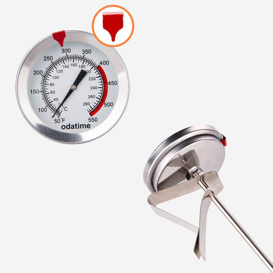 Stainless steel barista thermometer with clip for coffee and milk frothing. Shop now!