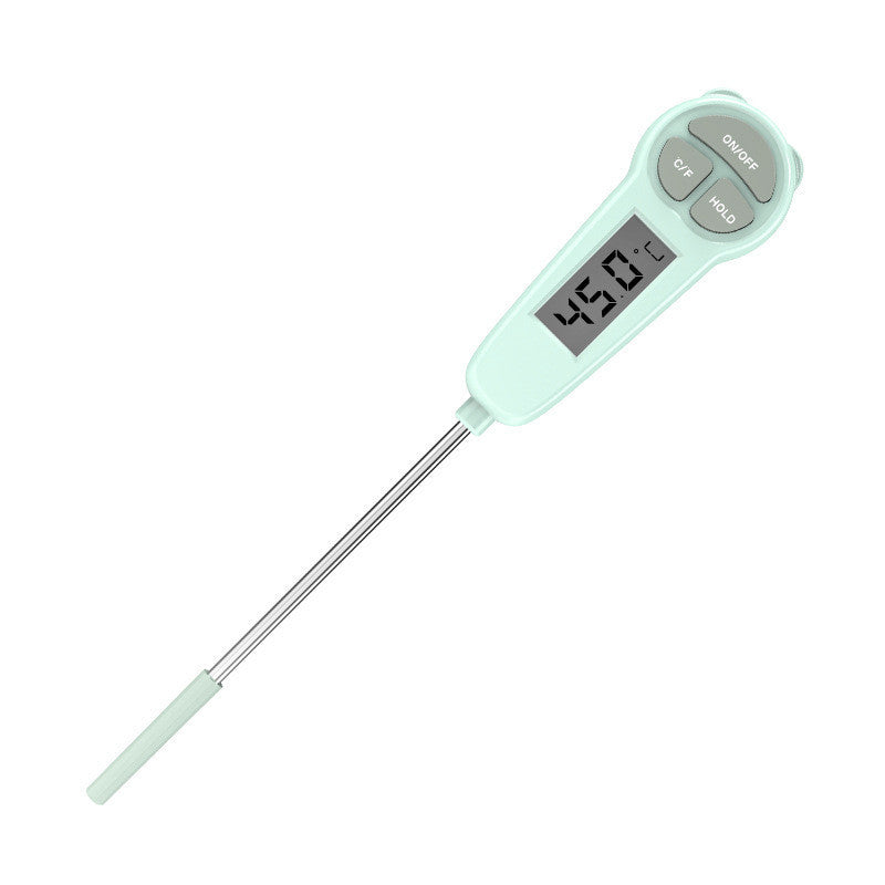 Green digital coffee thermometer, ideal for home coffee brewing and milk temperature control. Shop now!
