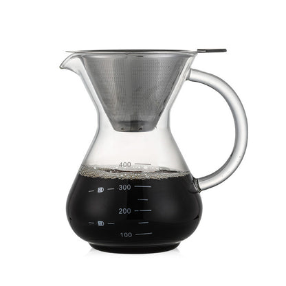 Pour-over coffee maker with reusable steel filter and glass carafe. Free shipping SHOP NOW