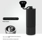 All-black manual coffee grinder, pentagonal grinding core for precise home coffee brewing.