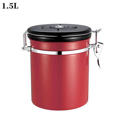 304 Stainless Steel Coffee Bean Storage Jar - Sealed Moisture-Proof Kitchen Storage for Tea and Cereal
