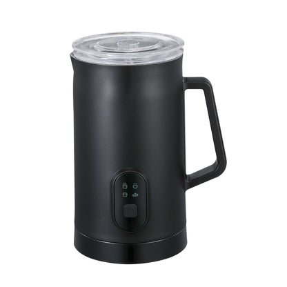 Black electric milk frother and warmer for lattes, cappuccinos, and hot chocolate. Shop now
