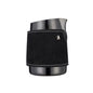 Black coffee cup sleeve with silver rim