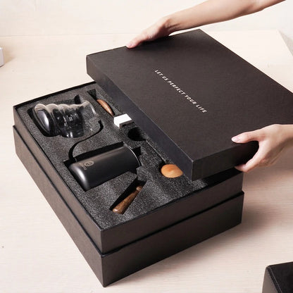 Black grooming kit with accessories in a box for coffee BREW. Ideal for GIFTS. SHOP NOW! FRee shipping