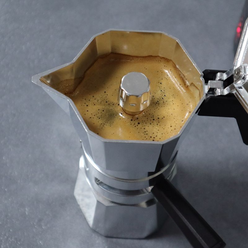 Hexagon Moka Pot with Double Valve and Ergonomic Wood Handle