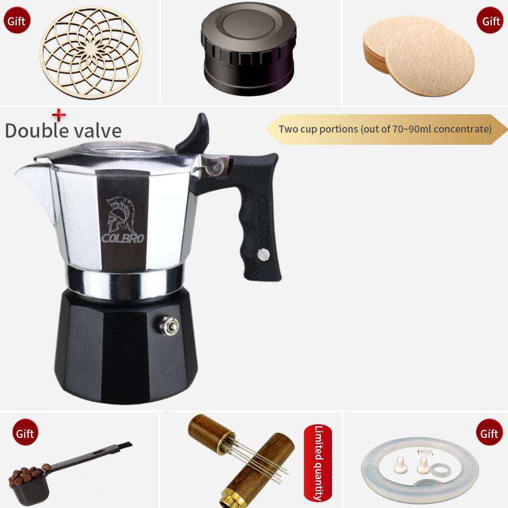Colbro Moka Pot: Double Valve Espresso Maker for Perfect Home Brewing (UNITED STATES - Hye Bang)