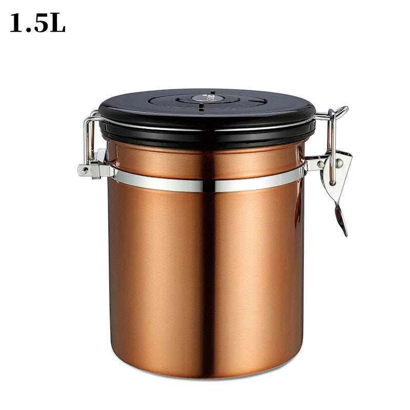 304 Stainless Steel Coffee Bean Storage Jar - Sealed Moisture-Proof Kitchen Storage for Tea and Cereal
