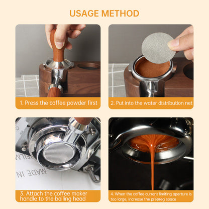 Coffee Puck Screen water distribtion silver