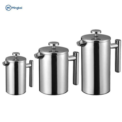 Custom French Press Coffee Maker With Stainless Steel Filter System Handcrafted Coffee for Home Kitchen Use Metal Press 
