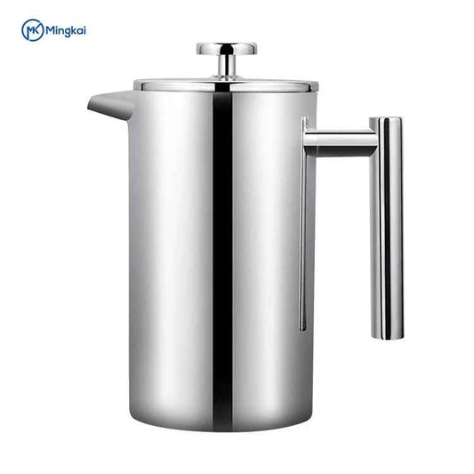 Custom French Press Coffee Maker With Stainless Steel Filter System Handcrafted Coffee for Home Kitchen Use Metal Press With Lid