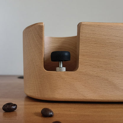Beechwood Tamping Station and Organizer for Coffee Lovers