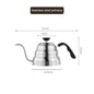 Hanging Ear Coffee Pot - Handmade 304 Stainless Steel with Fine Long Mouth for Hot Water