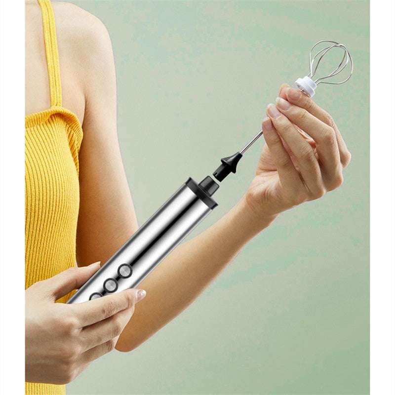 Rechargeable three-head milk Frother hand-held beater electric beater mixer