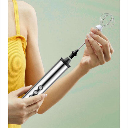 Rechargeable three-head milk Frother hand-held beater electric beater mixer