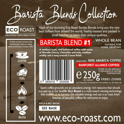 250g Eco Roast Blend Whole Bean Coffee - Sustainable and Flavorful Choice