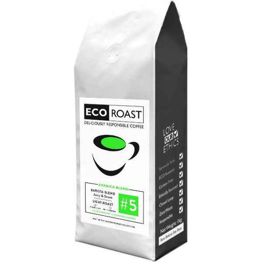 Eco Roast Blend Whole Bean Coffee (#5) 1kg - Premium Organic Coffee for Sustainable Enjoyment