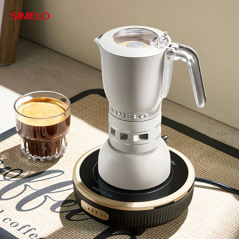 SIMELO 170ml Aluminum Stovetop Espresso Maker - 4 Cup Moka Pot Coffee Brewer for Home