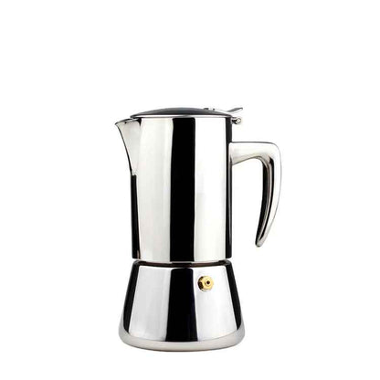 200ML 300ML Portable Italian Espresso Filter Coffee Maker Leak-Proof Spout Double-Layer Thickened 304 Stainless Steel Moka Pot