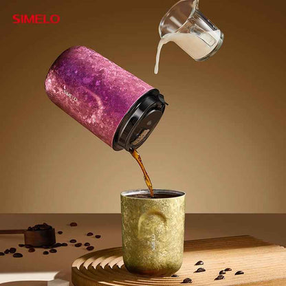 SIMELO 380ML Pure Titanium Coffee Cup Gift Box Packaging Inner and Outer Pure Titanium Insulated Coffee Cup Thermos Water Bottle