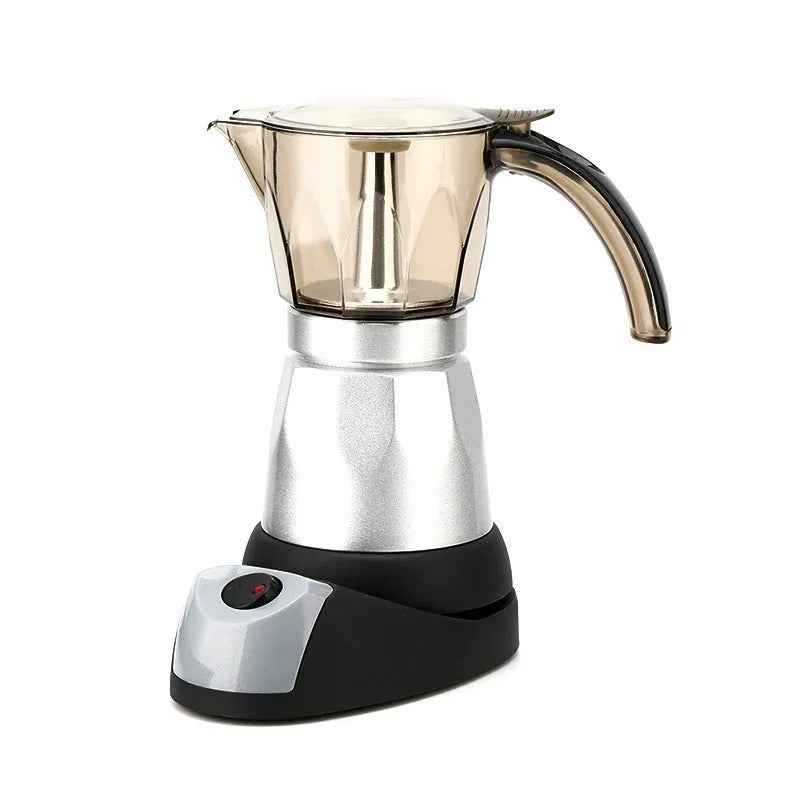 6Cups Custom Logo Wholesale Aluminum Electrical Espresso Moka Pot Coffee Percolator Italian Mocha Maker