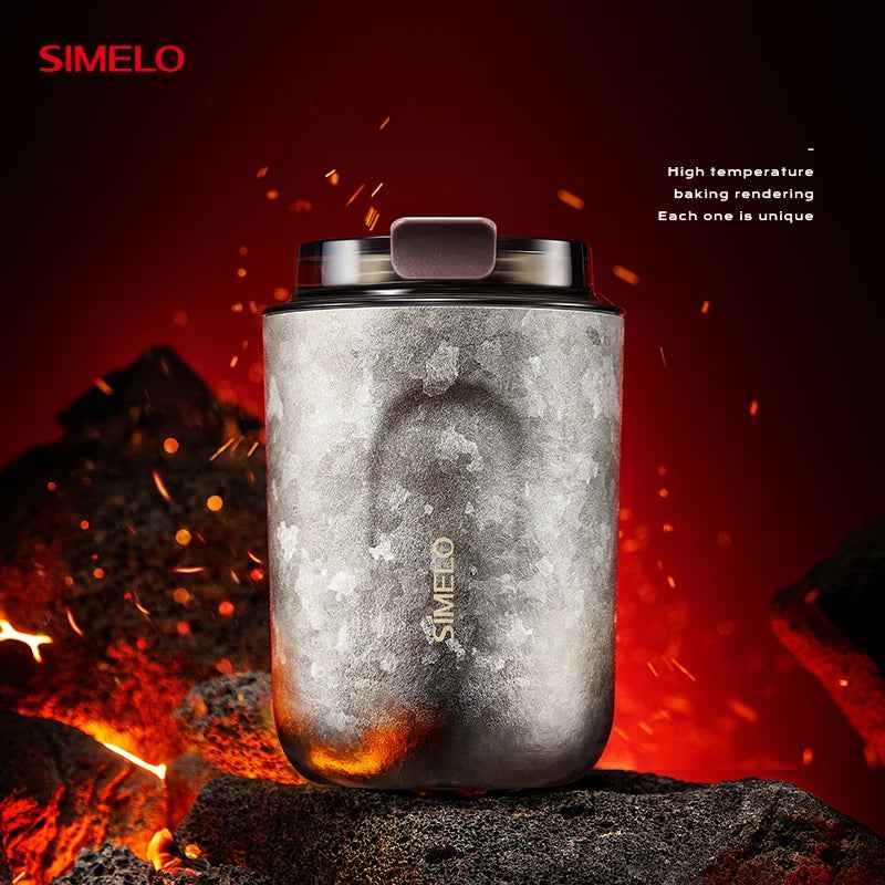 SIMELO 380ML Pure Titanium Coffee Cup Gift Box Packaging Inner and Outer Pure Titanium Insulated Coffee Cup Thermos Water Bottle
