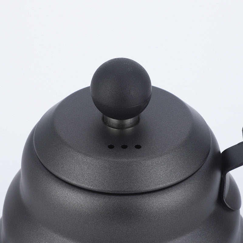 Matte black gooseneck kettle for pour-over coffee, 950ml, stainless steel, home brewing essential, precise pour.e for pour-over coffee, 950ml, stainless steel, home brewing essential, precise pour.
