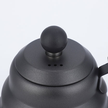 Matte black gooseneck kettle for pour-over coffee, 950ml, stainless steel, home brewing essential, precise pour.e for pour-over coffee, 950ml, stainless steel, home brewing essential, precise pour.