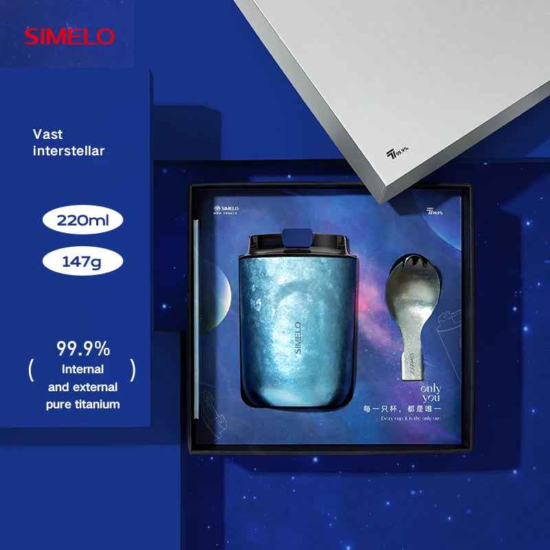Pure Titanium Coffee Cup Gift Box Packaging Inner and Outer Pure Titanium Insulated Coffee Cup 