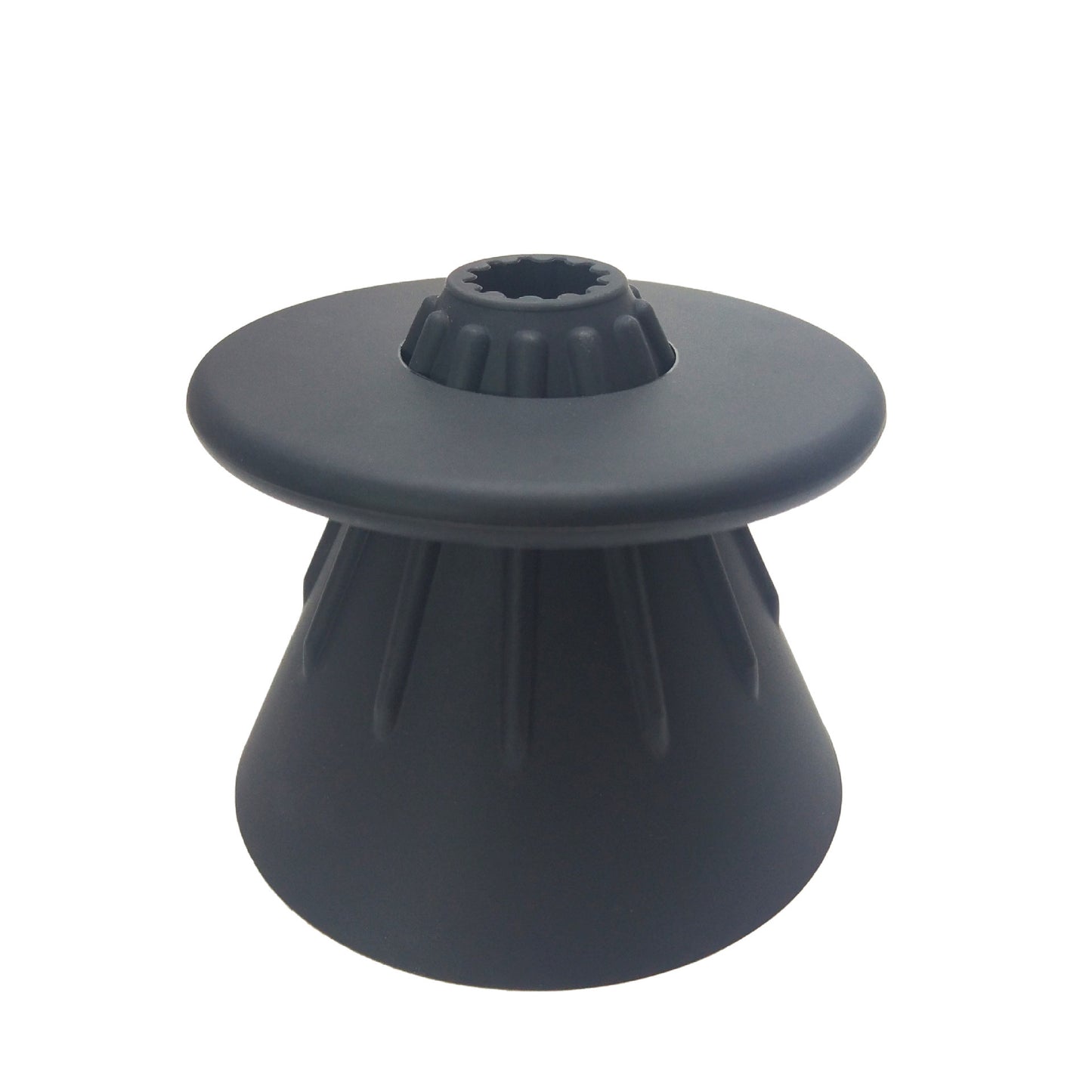Black silicone pour-over coffee dripper for home brewing and travel.