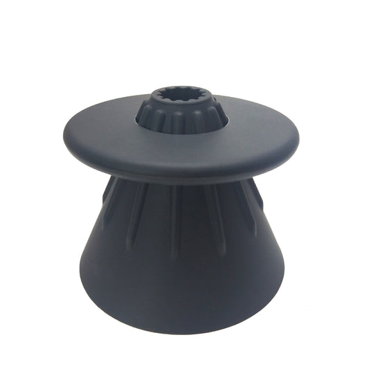 Black silicone pour-over coffee dripper for home brewing and travel.
