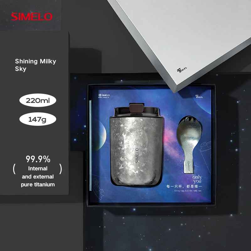 Pure Titanium Coffee Cup Gift Box Packaging Inner and Outer Pure Titanium Insulated Coffee Cup Thermos Water Bottle 