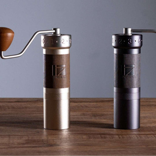 1Zpresso ZP6 manual coffee grinder, platinum and gray, home brewing, coffee tools, burr grinder