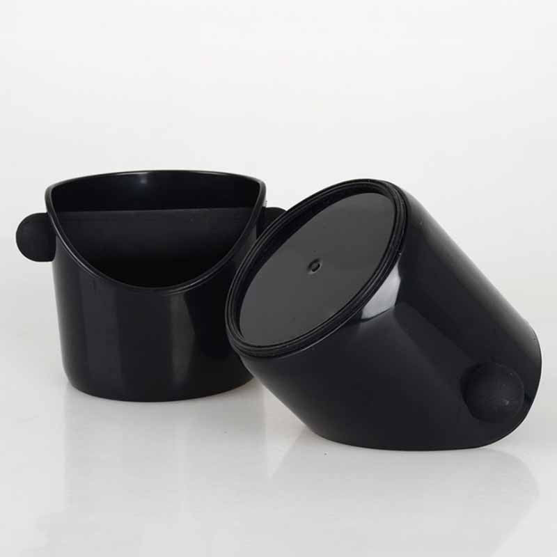 Two black plastic buckets with lids on a white background Shop now