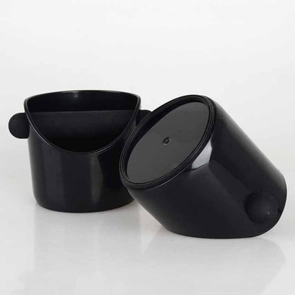 Two black plastic buckets with lids on a white background Shop now