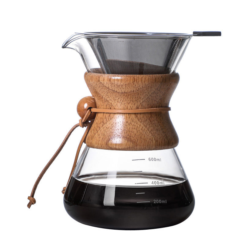Wooden and glass coffee maker on a white background shipping free, shop now