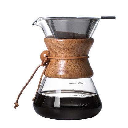 Wooden and glass coffee maker on a white background shipping free, shop now