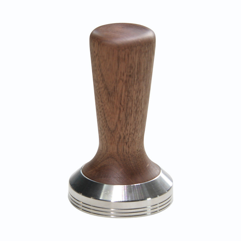 Wooden coffee tamp with metal base on a white background shop now free shipping