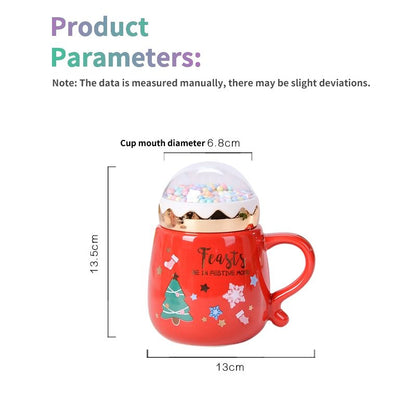 Christmas Mug Set with Lid and Spoon