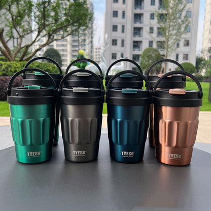 Retro Stainless Steel Coffee Mug - Portable Metal Travel Cup