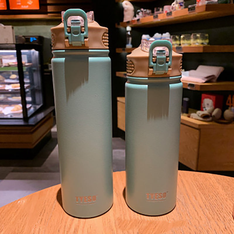 Sippy Coffee Cup Stainless Steel Flask - 304 Vacuum Insulated Outdoor Sports Bottle