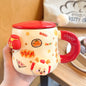Good-looking Ceramic With Cover Spoon Hand Gift Couple Coffee Cup