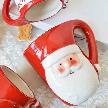 Stereoscopic Ceramic Large Capacity Handle Christmas Mug
