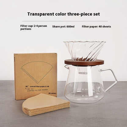 Handmade Coffee Dripper with Borosilicate Glass Filter Cup Set