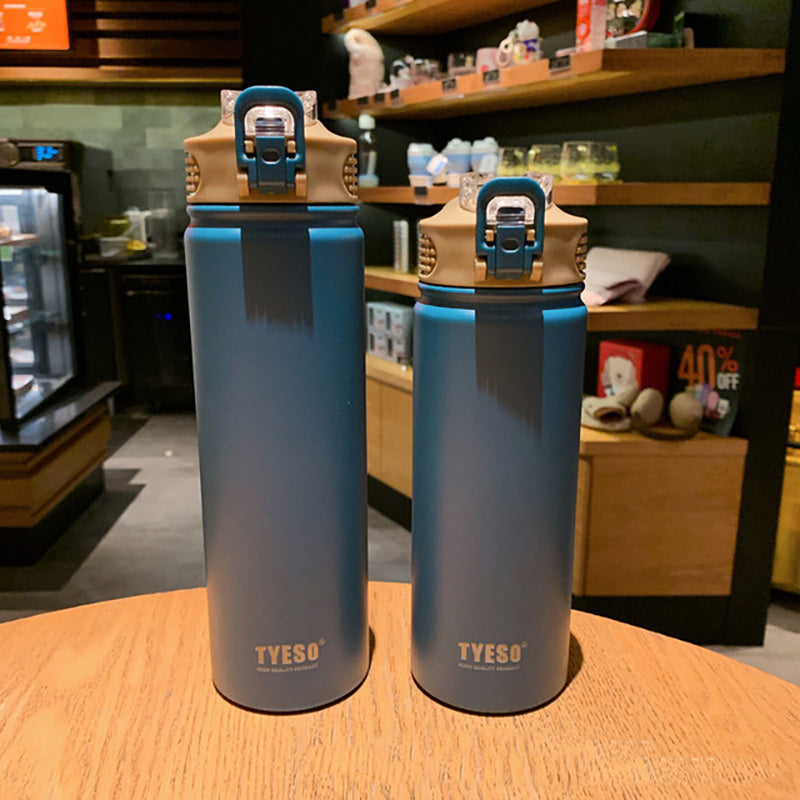 Sippy Coffee Cup Stainless Steel Flask - 304 Vacuum Insulated Outdoor Sports Bottle