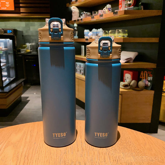 Sippy Coffee Cup Stainless Steel Flask - 304 Vacuum Insulated Outdoor Sports Bottle