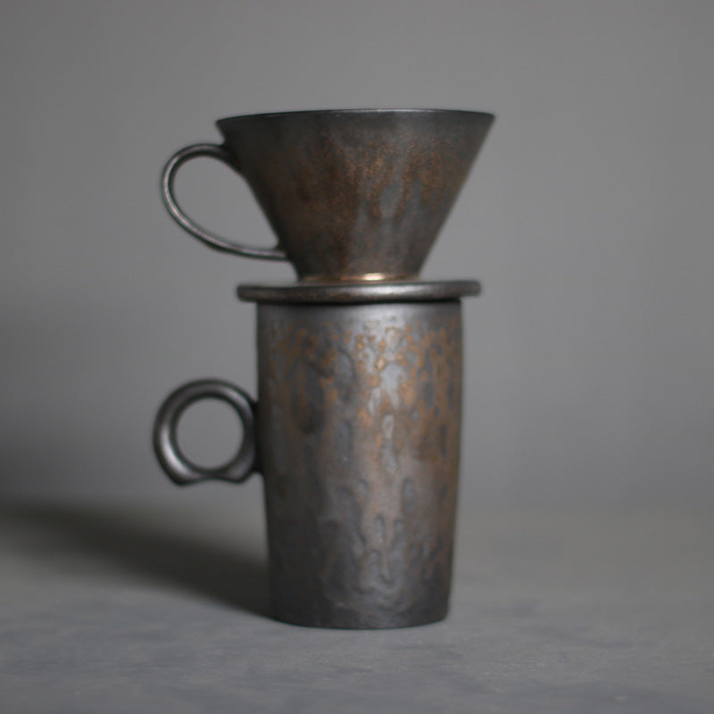 Manual Brew Hand-made Gilt Coffee Pot Set