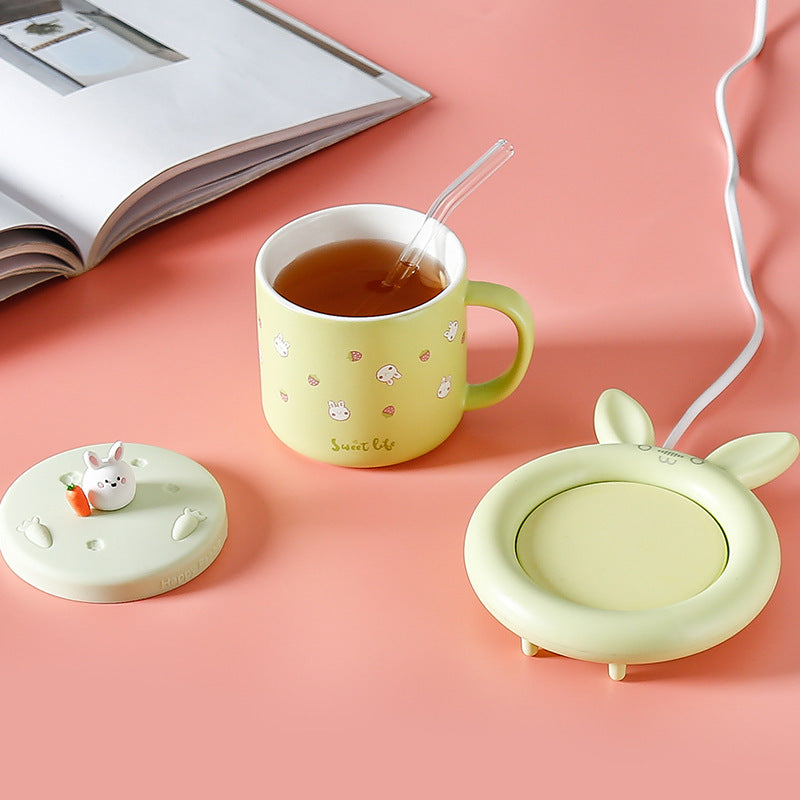 55 Degree Warm Cup Creative Ceramic Mug With Lid Insulation
