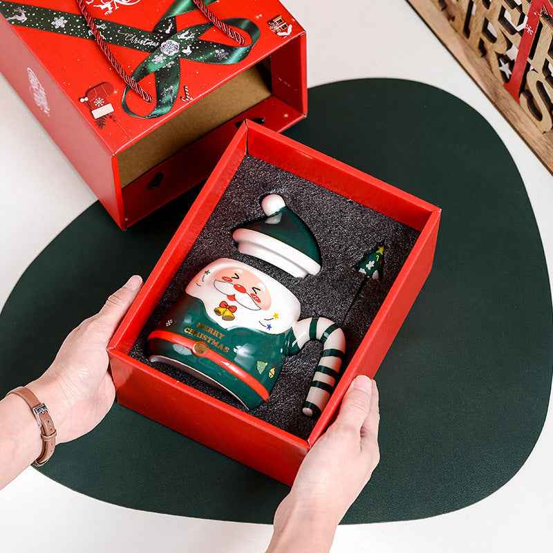 Creative Cartoon Santa Claus Cup Ceramic Cup Christmas Holiday Gift Hand-painted Water Cup Souvenir Mug